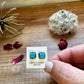 Stud square turquoise earrings