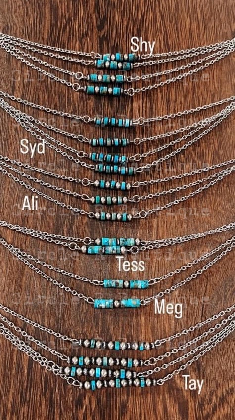 Genuine Turquoise Necklaces-multiple styles