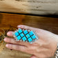 Big Ring - 7.5- kingman turquoise ring and sterling silver