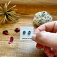 Mini Stud round turquoise earrings