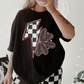 Black checkered Bolt Tee