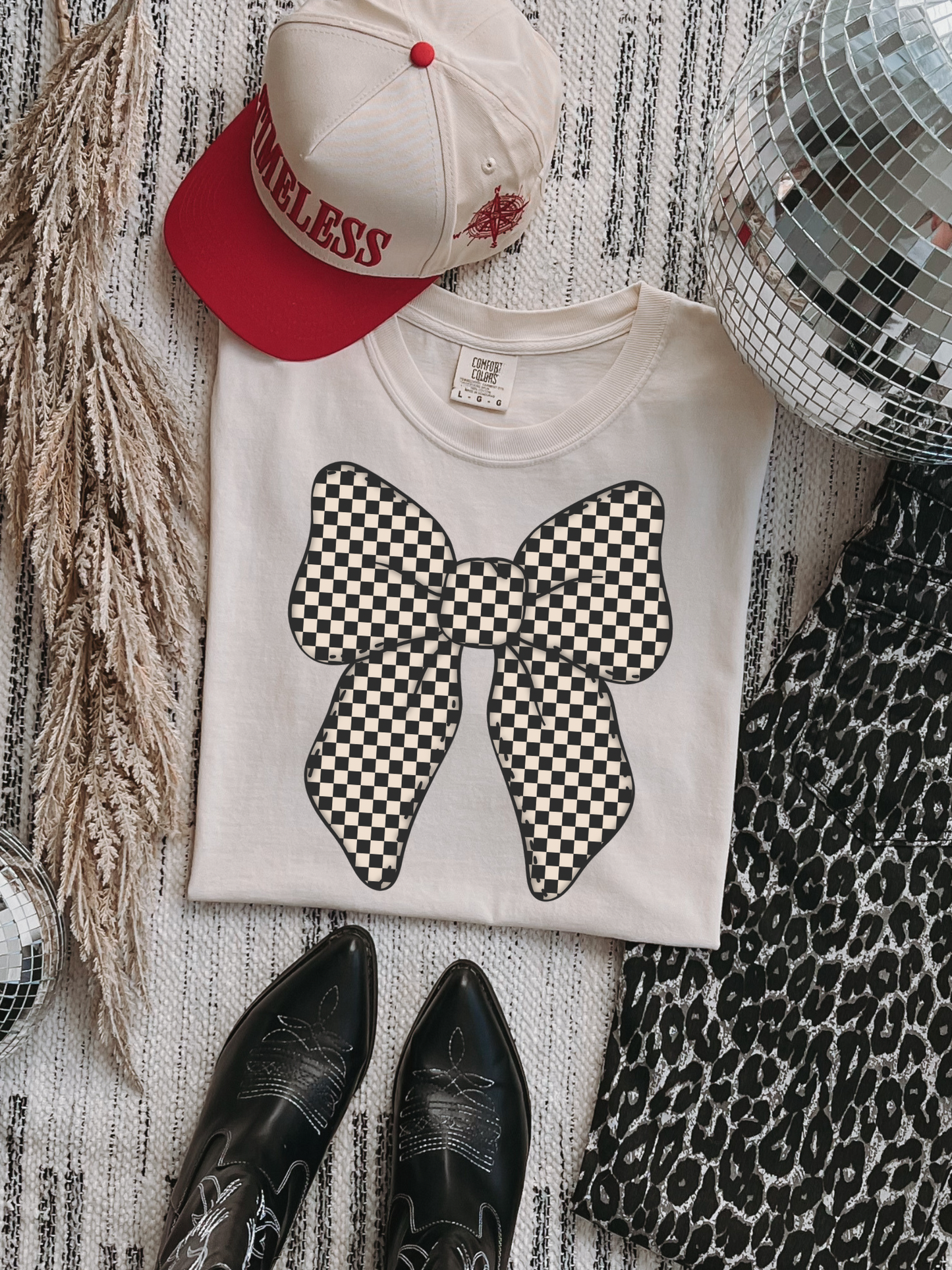 Checkered Bow Tee