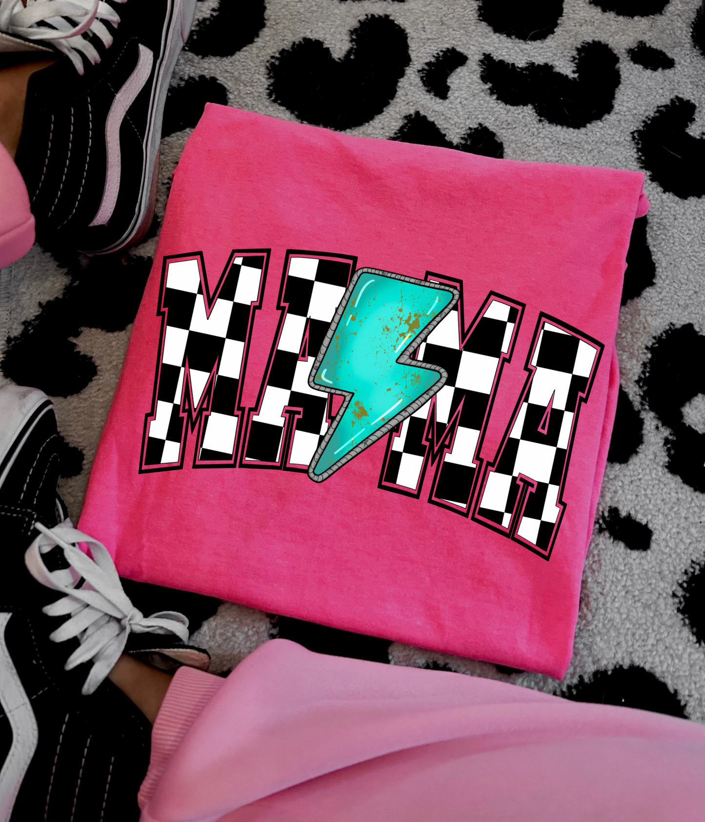 Checkered Mama Bolt Tee