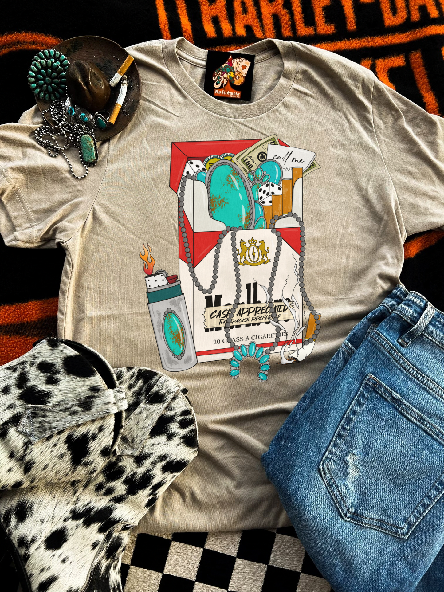 Turquoise Cigarette Box tee