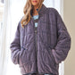 Washed Soft Comfy Quilting Zip Closure Jacket