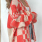 Plaid Open Front Long Sleeve Cardigan