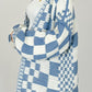 Checkered Open Front Long Sleeve Cardigan