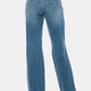 Judy Blue Full Size Tummy Control Cut Raw Hem Straight Jeans