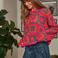 Crochet Patchwork Round Neck Pullover Sweater Top