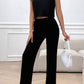 Devine Ribbed Round Neck Top and Pants Set