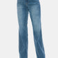 Judy Blue Full Size Tummy Control Cut Raw Hem Straight Jeans