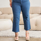 RFM Crop Chloe Full Size Tummy Control High Waist Raw Hem Jeans