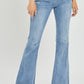 Risen Full Size High Rise Frayed Hem Flare Jeans